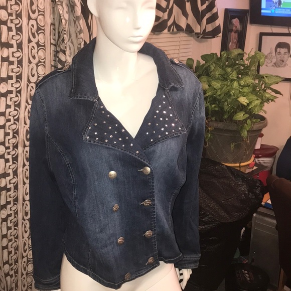 ASHLEY STEWART Blue JE ANS Jacket size18/20nwt - Picture 1 of 10